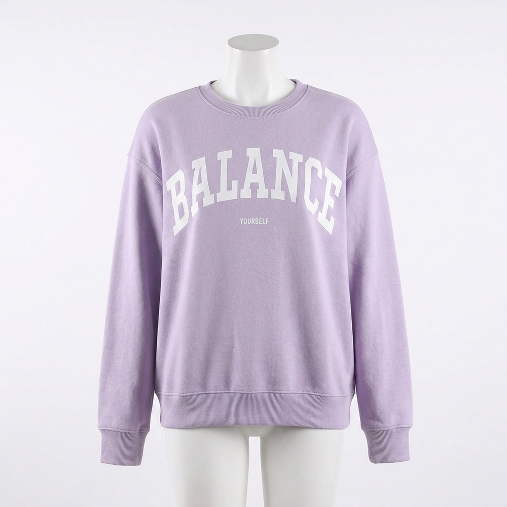 NEW AMBAR balance fleece sweatshirt top in purple